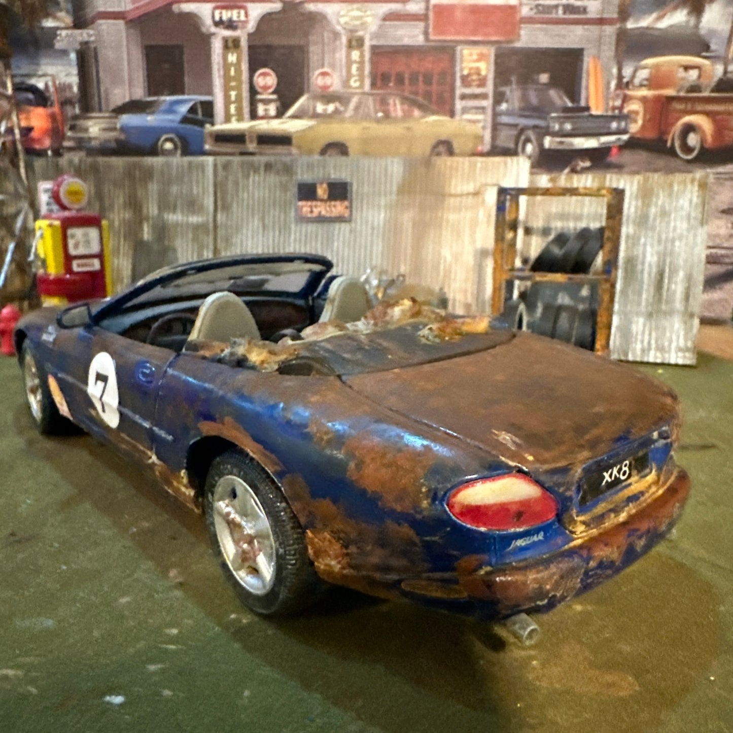 1996 Jaguar XK8 - Barn Find Cars - 1:18 DIECAST - Abused Race Car