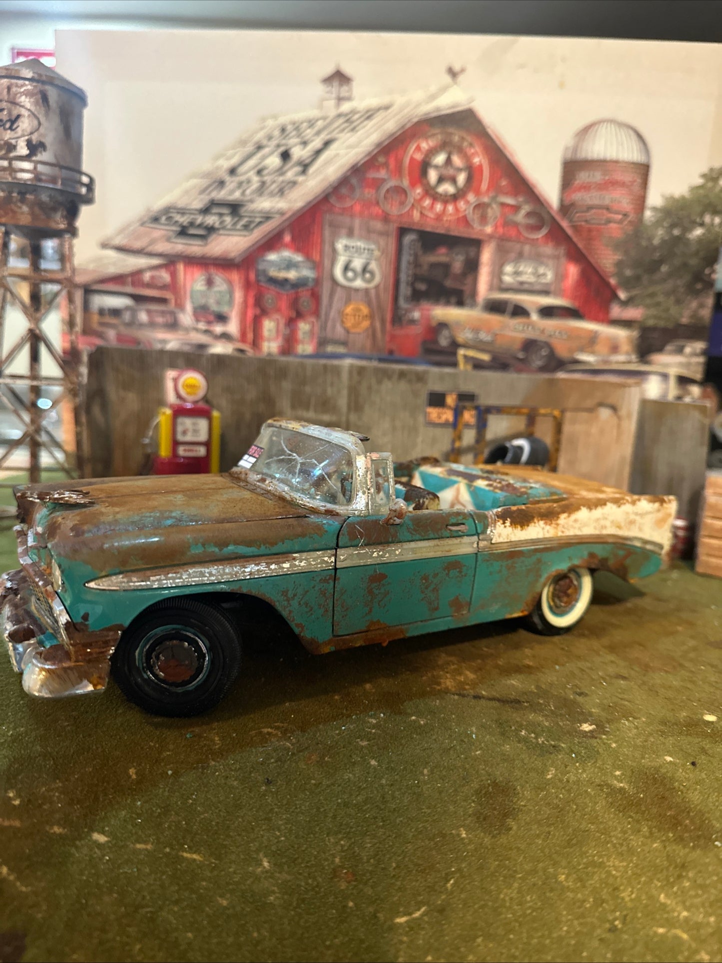1956 Chevrolet BeAir - Barn Find Cars - 1:18 DIECAST - Weathered