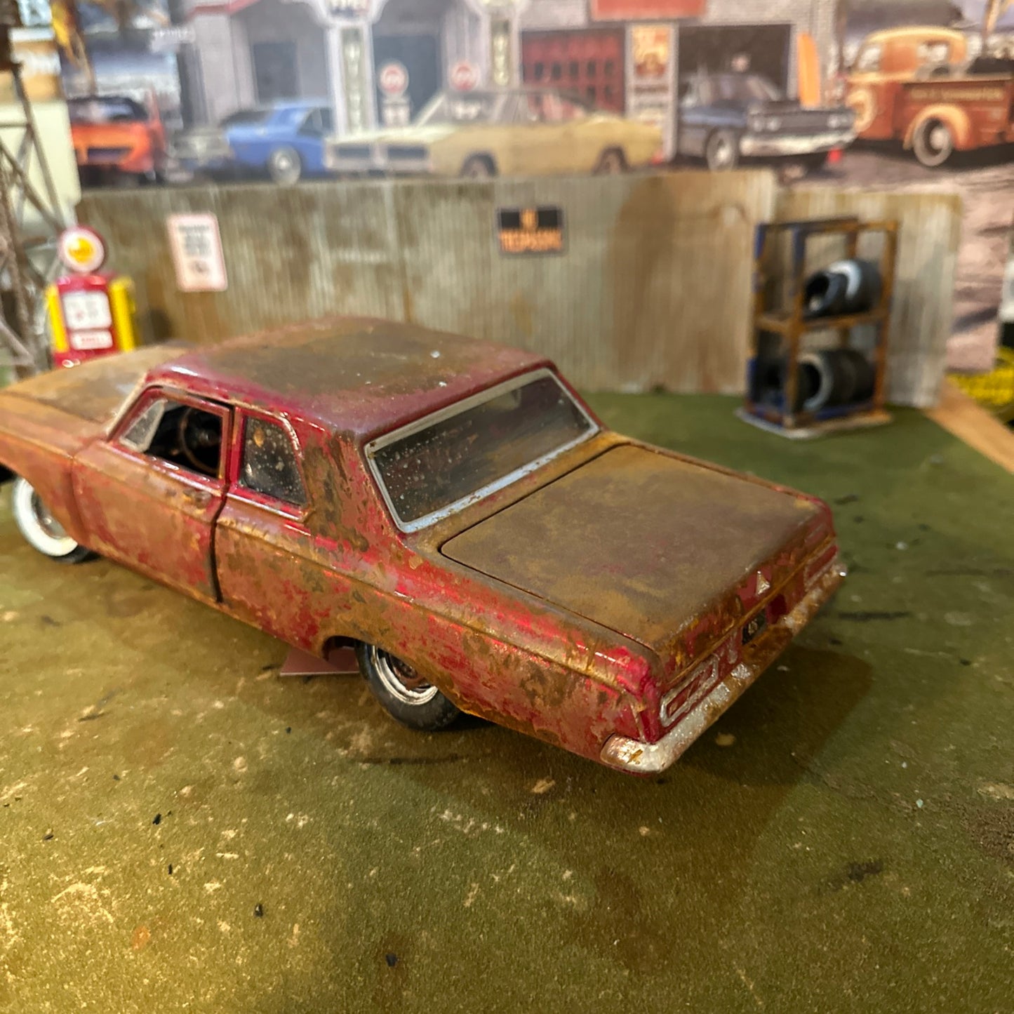 1963 Dodge 330 - Barn Find Cars - 1:18 DIECAST - weathered