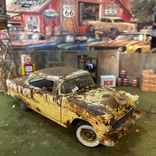 1955 Chevrolet Bel Air - Barn Find Cars - 1:18 DIECAST - Weathered