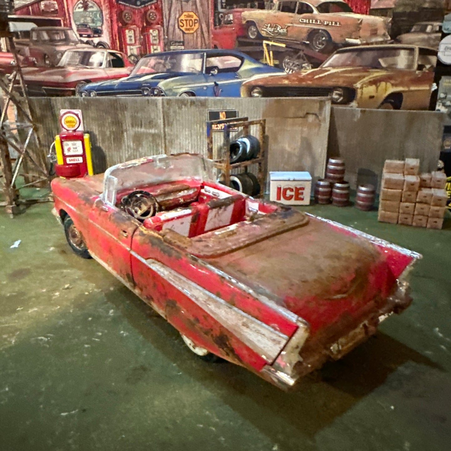 1957 Chevrolet Bel Air Convertible - Barn Find Cars - 1:18 DIECAST - Weathered