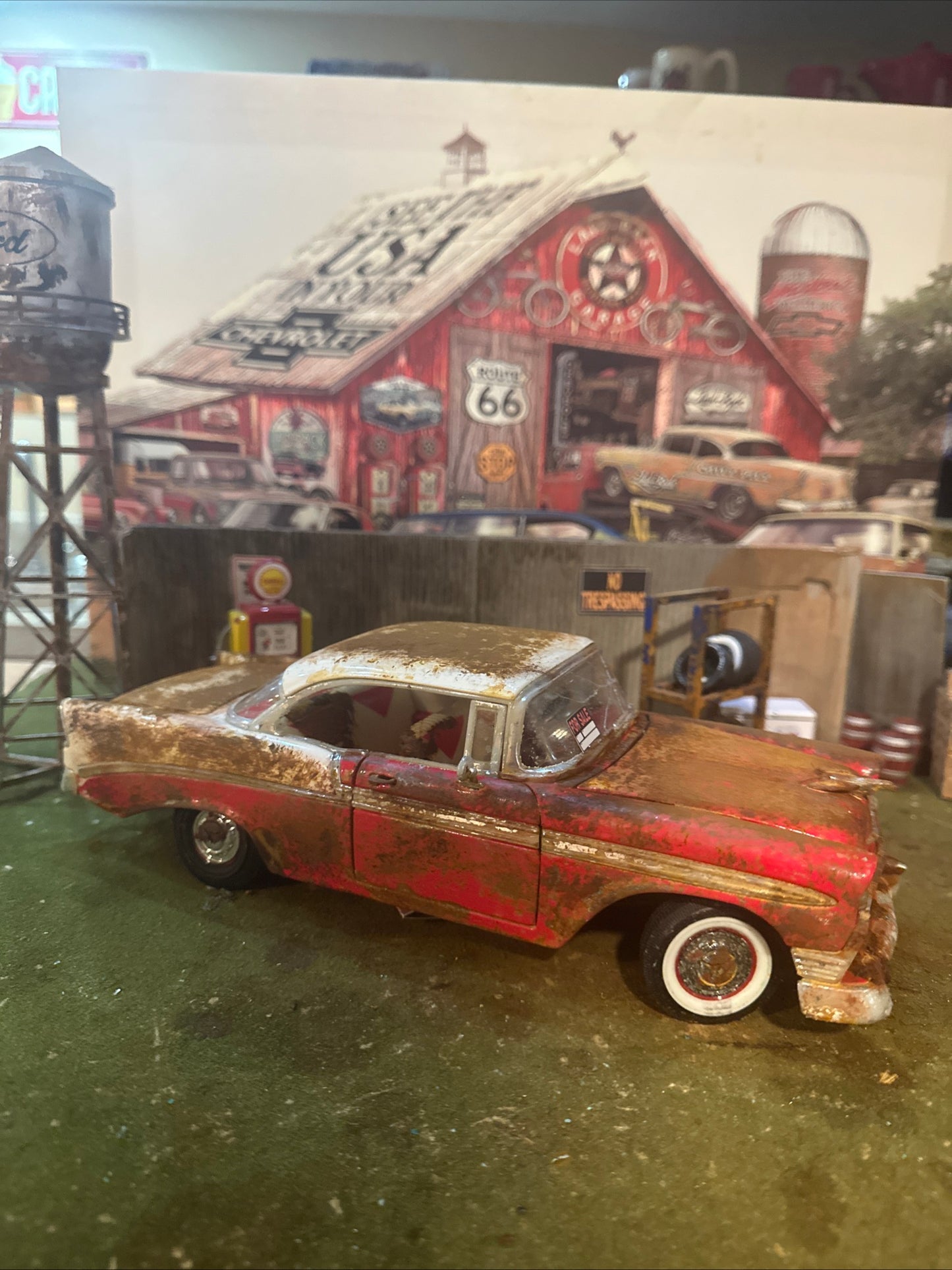 1956 Chevy Bel Air Hardtop - Barn Find Cars - 1:18 DIECAST - Weathered