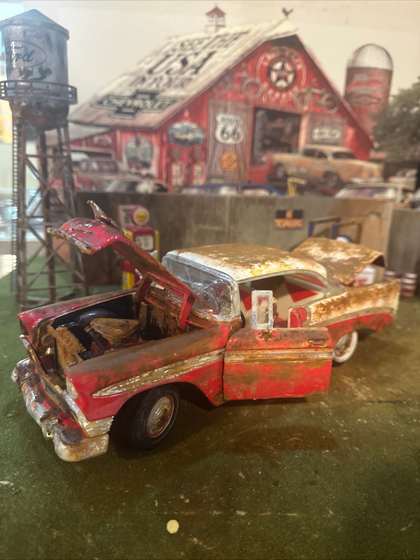 1956 Chevy Bel Air Hardtop - Barn Find Cars - 1:18 DIECAST - Weathered