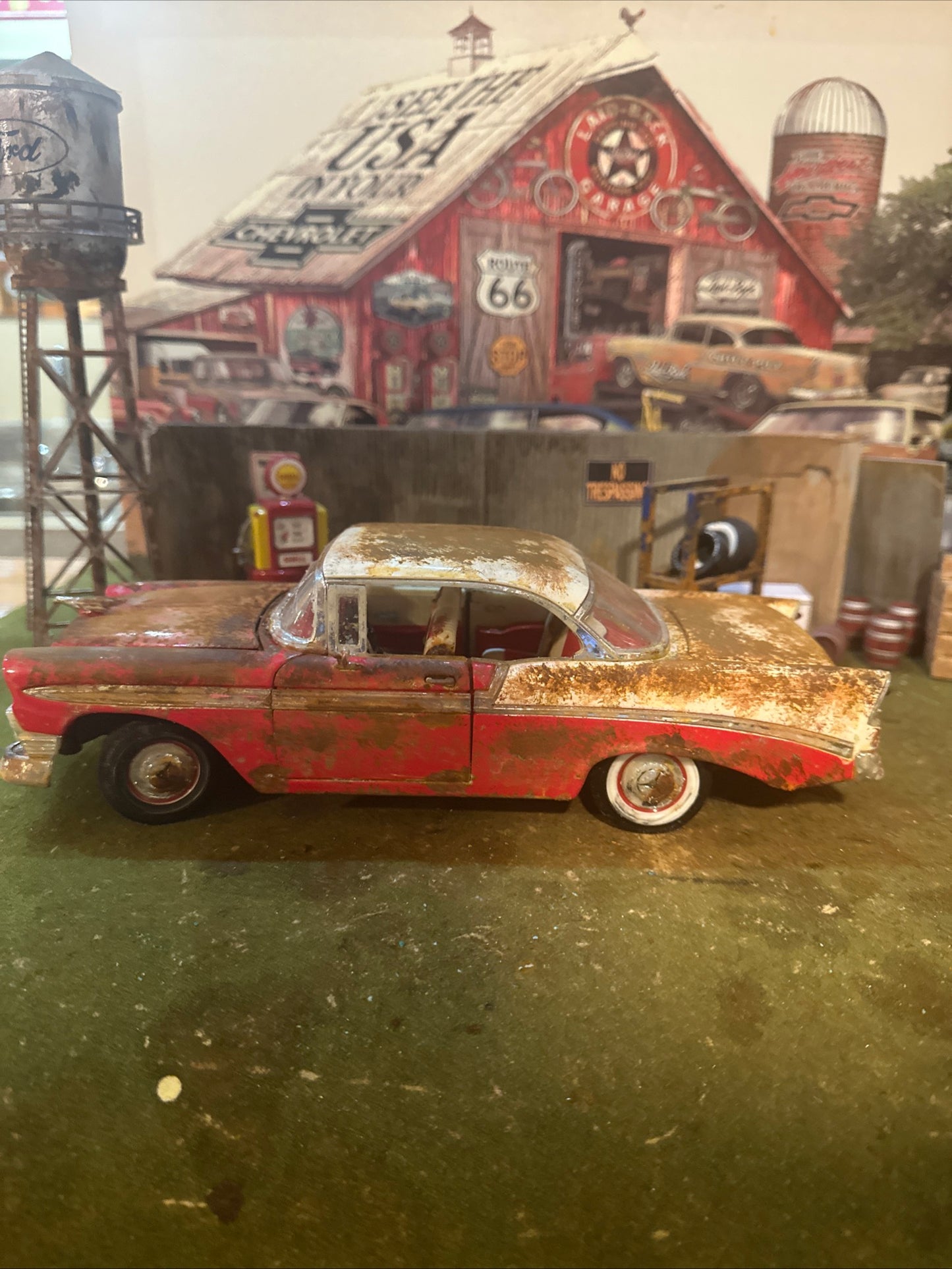 1956 Chevy Bel Air Hardtop - Barn Find Cars - 1:18 DIECAST - Weathered