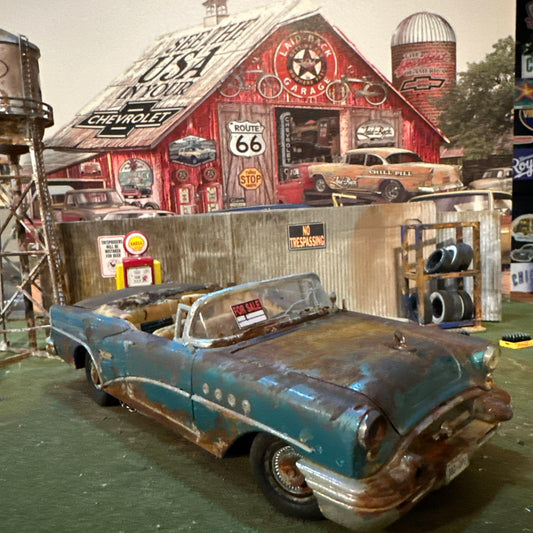 1955 Buick Convertible - Barn Find Cars - 1:18 DIECAST - Weathered