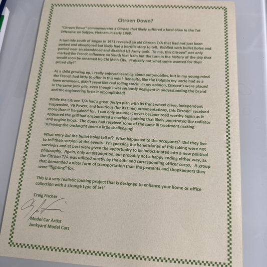 1952 Citroen T/A - Barn Find Cars - 1:18 DIECAST - Vietnam