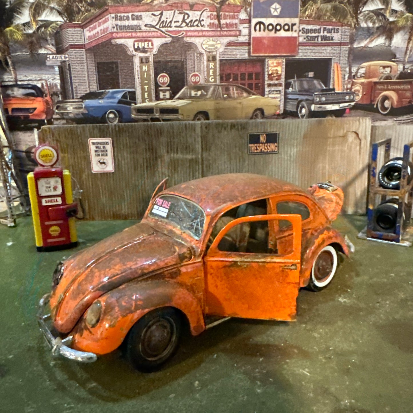 1951 Volkswagen VW - Orange - Barn Find Cars - 1:18 DIECAST - Weathered
