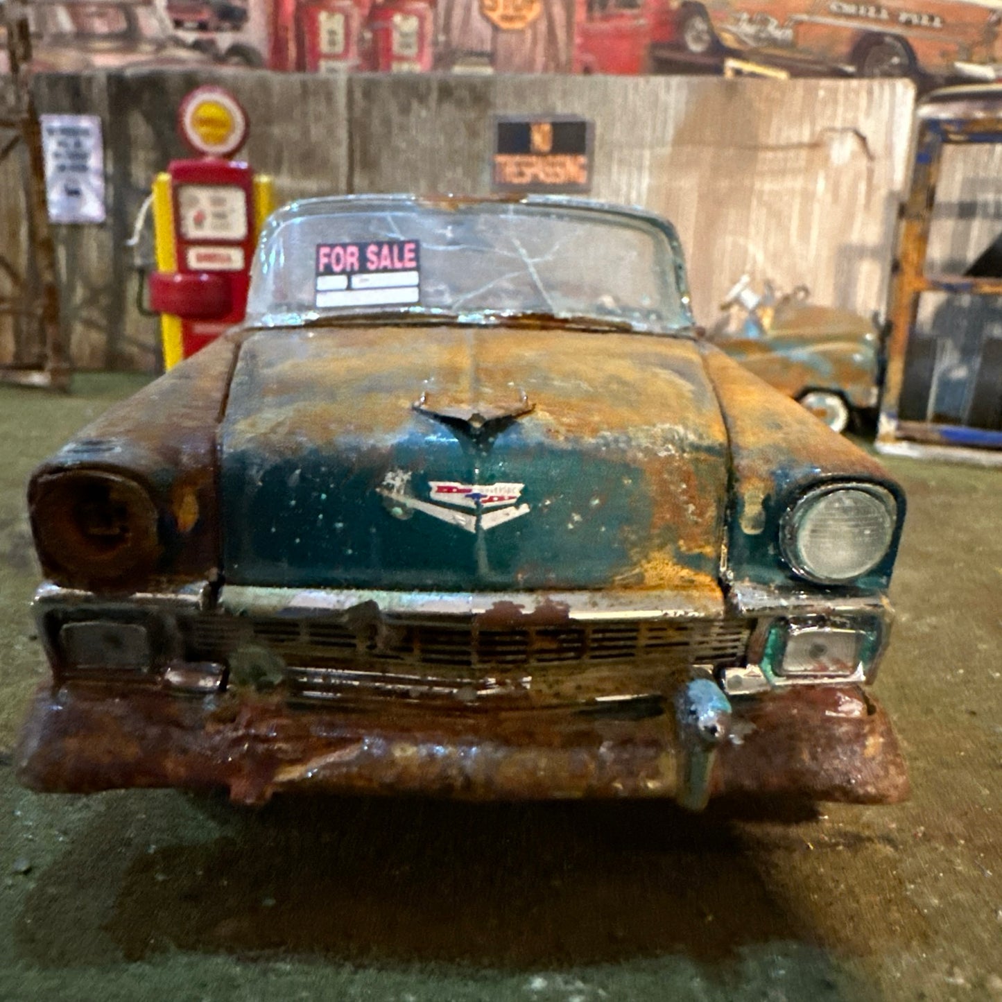 1956 Chevrolet Convertible - Barn Find Cars - 1:24 DIECAST - Franklin Mint - Weathered